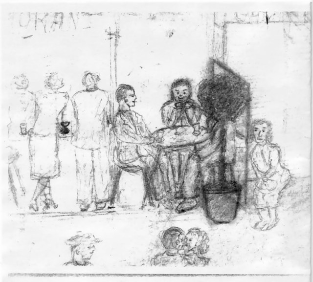 Wilek Markiewicz, Obrazek paryski z wczesnych lat, rys. ołówkiem